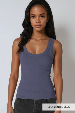 Ribbed Scoop Neck Tank