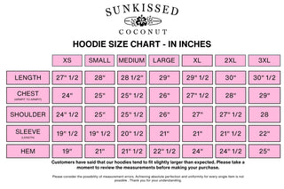 Sunkissed Coconut Icy Blue Hibiscus Flower Beach Babe Embroider Hoodie