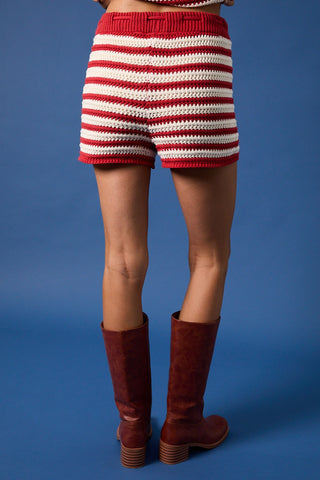 Americana Crochet Stripe Shorts