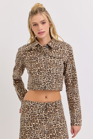 Leopard Oversized Cropped Jacket