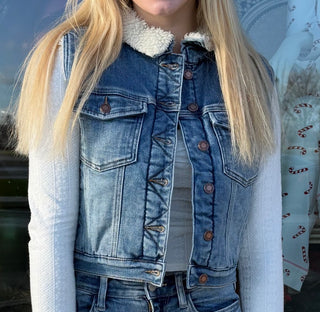 Judy Blue Fleeced Lined Denim Vest