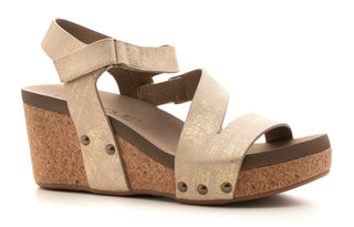 Corkys Spring Fling Gold Wedge Sandal