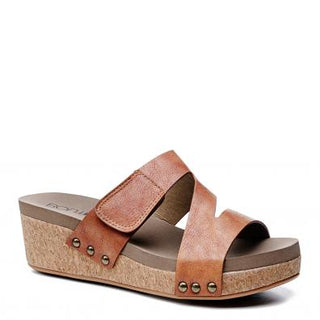 Zipadee Cognac Wedge With Adjustable Straps