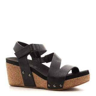 Spring Fling Black Wedge Sandal