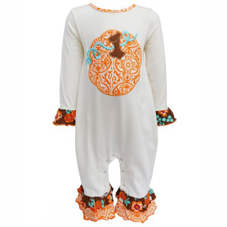 Pumpkin Patch Floral Autumn Romper